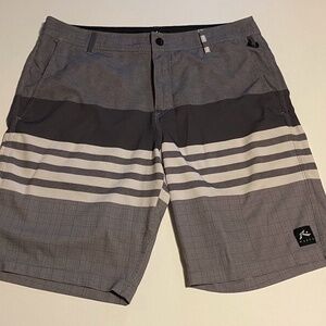Rusty Mens Board Shorts Size 34 Gray/Black